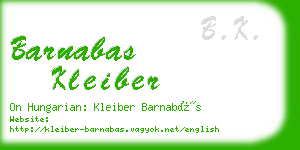 barnabas kleiber business card